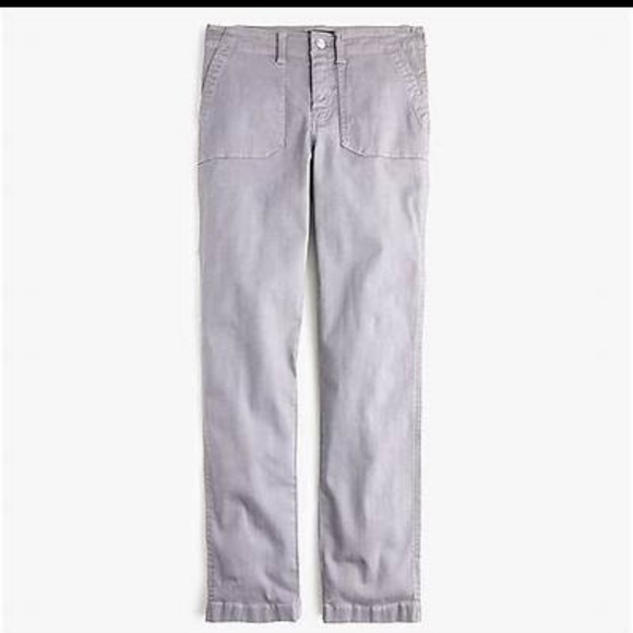 Jcrew Petite Vintage Straight Cargo pant in Slub Sateen - Picture 2 of 6